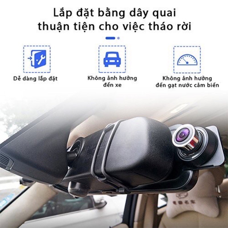 Cam Hành Trình Kẹp Gương X10 full màn 10inh CAO CẤP [ Bảo Hành 12 tháng ]