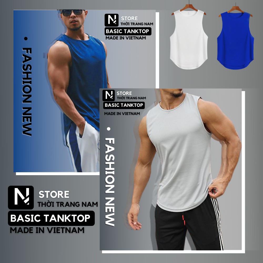 Áo thun 3 lỗ nam, áo ba lỗ tanktop nam form rộng sát nách_ABL01