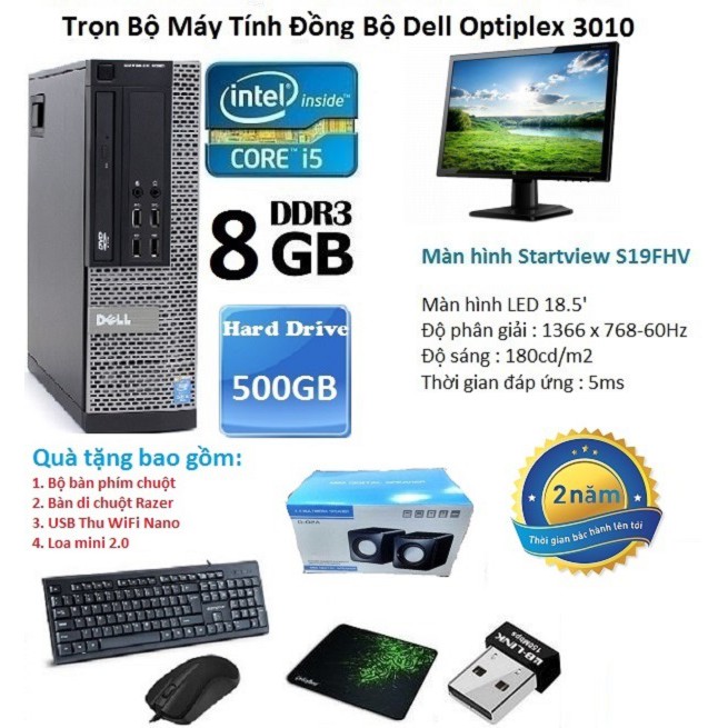 Bộ Máy Tính Đồng Bộ Dell Optiplex 3010 ( Core i5 / 8g / 500g ) Và Màn Hình Start View 18,5inch mới