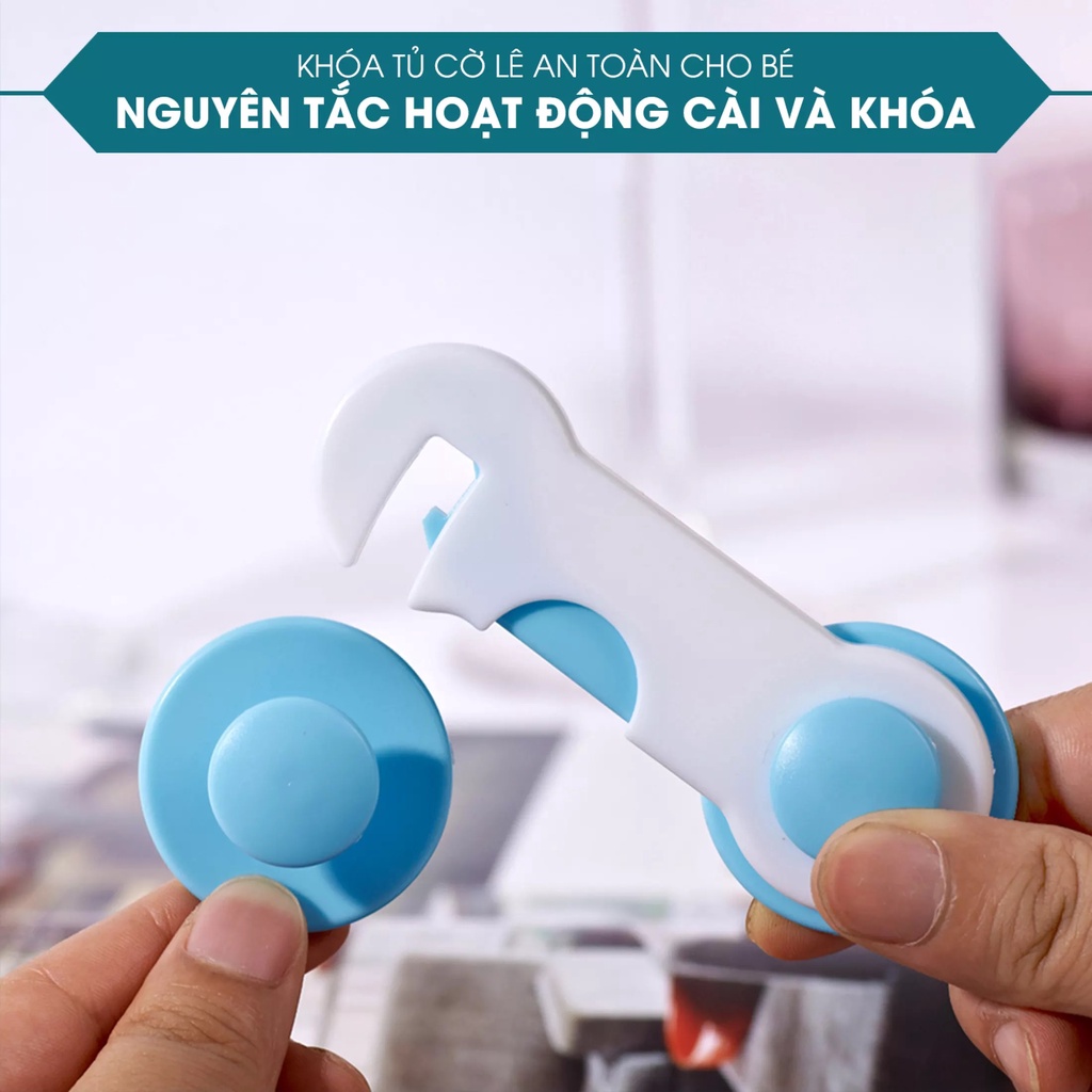 Combo 4 Khóa tủ lạnh, chốt an toàn tủ lạnh, ngăn kéo, tủ đồ. Khóa cửa tủ an toàn cho bé