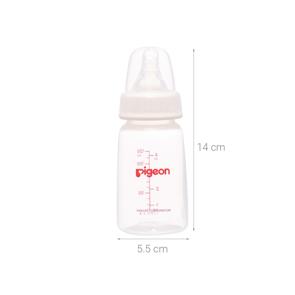 Bình sữa cổ hẹp PP vuông Pigeon 120ml