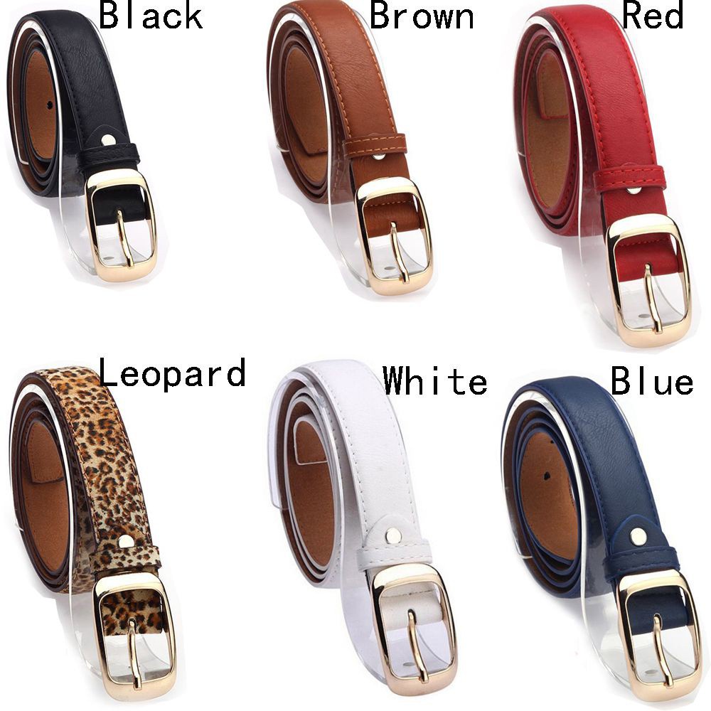 Thắt Lưng Nữ Giả Da Khóa Kim Loại Nhiều Màu Thời Trang