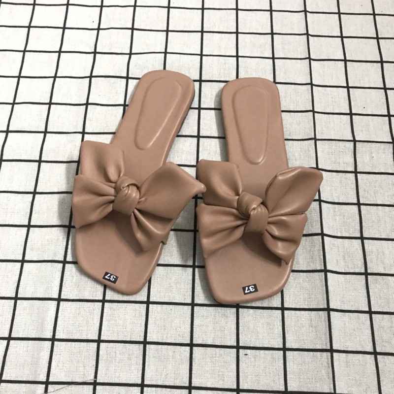 Dép nữ - Dép quai ngang nơ xinh mềm êm