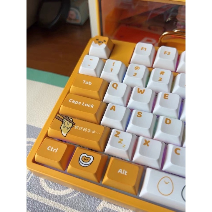 Bàn phím cơ AKKO 5108S phiên bản giới hạn trứng Gudetama có LED RGB hotswap keycap JDA CS crystal switch