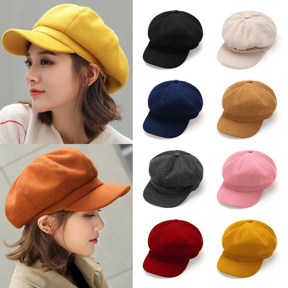 Mũ Beret Len Fedora Giữ Ấm Thời Trang Cho Nam Nữ