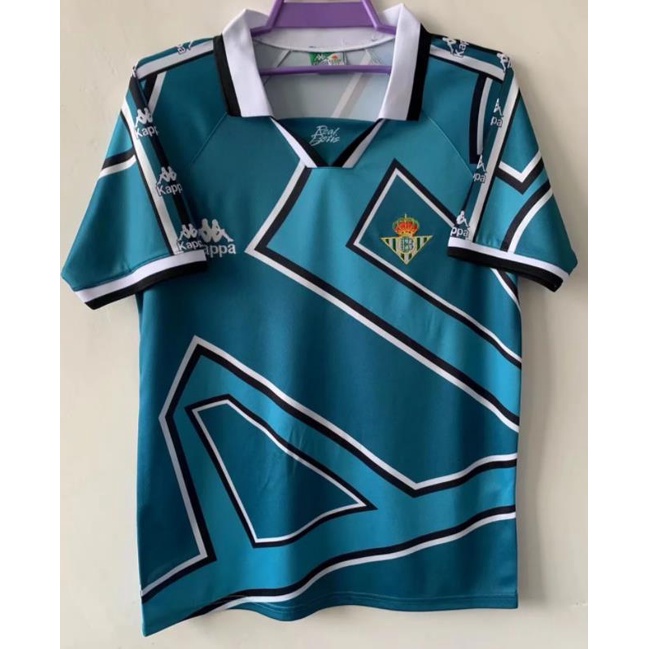 Áo đấu cổ điển chất lượng hàng đầu 1996 Real Betis sân khách Jersey Áo bóng đá nam Áo bóng đá