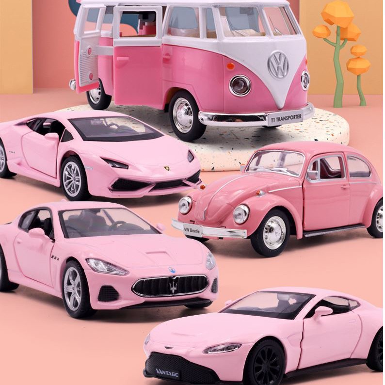 1:36 Pink series for girl Xe mô hình kim loại quà tặng bé gái