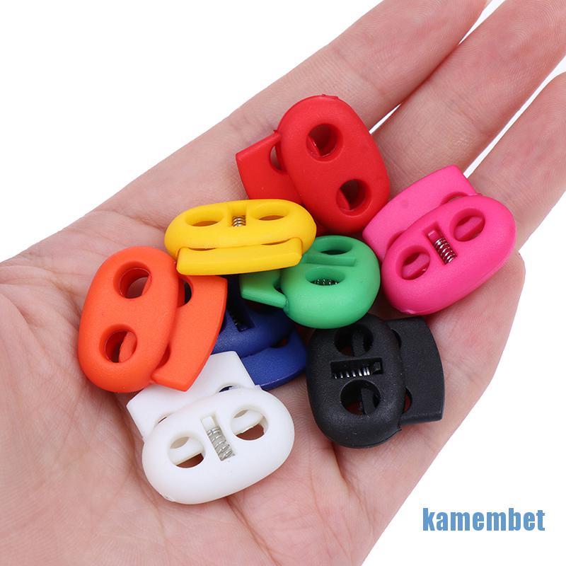 （hot*cod）20Pcs 5mm Hole Cord Lock Bean Stopper Toggle Clip DIY Shoelace Bag Accessor