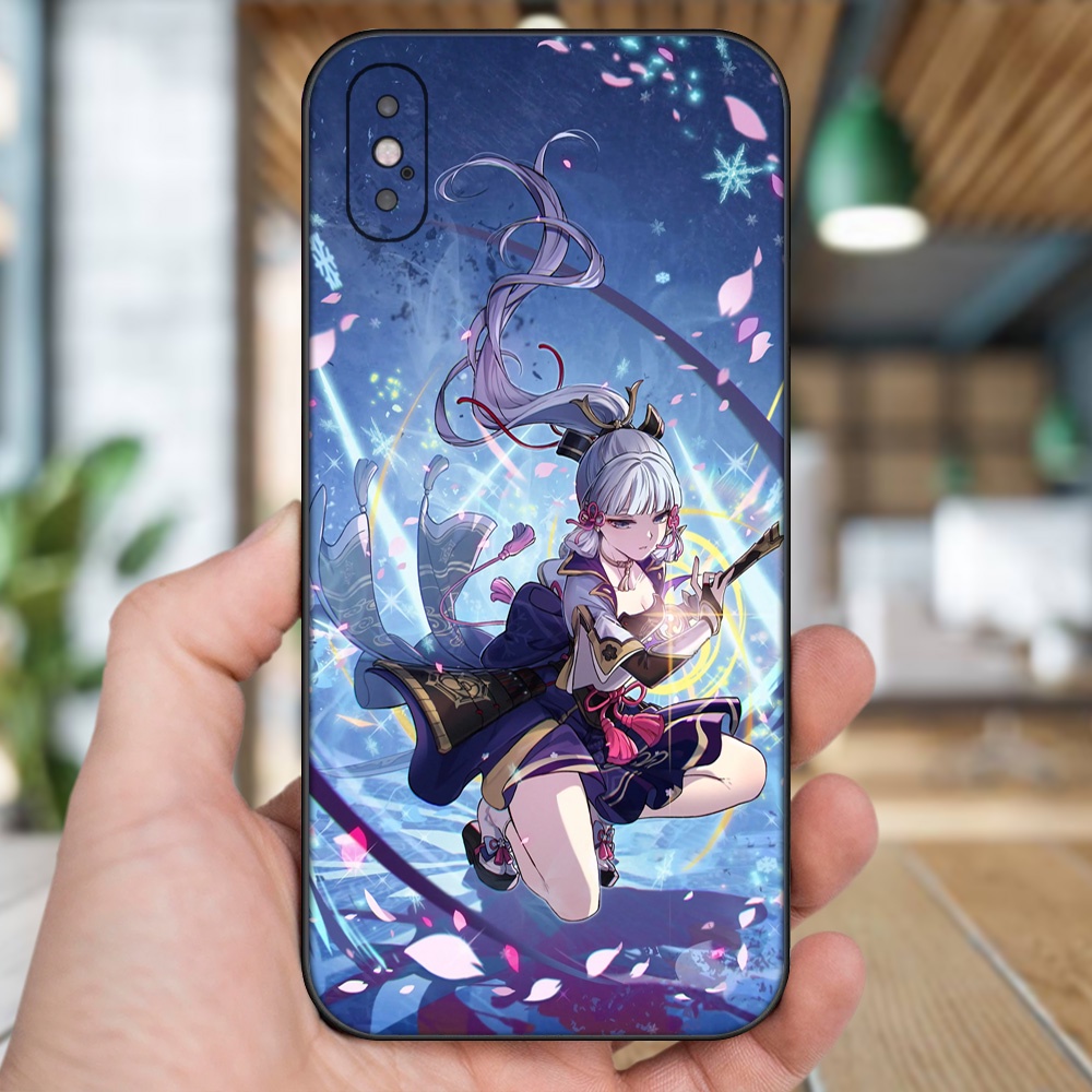 Ốp lưng iPhone X, Xs dẻo đen cạnh vuông in hình Ayaka Genshin Impact