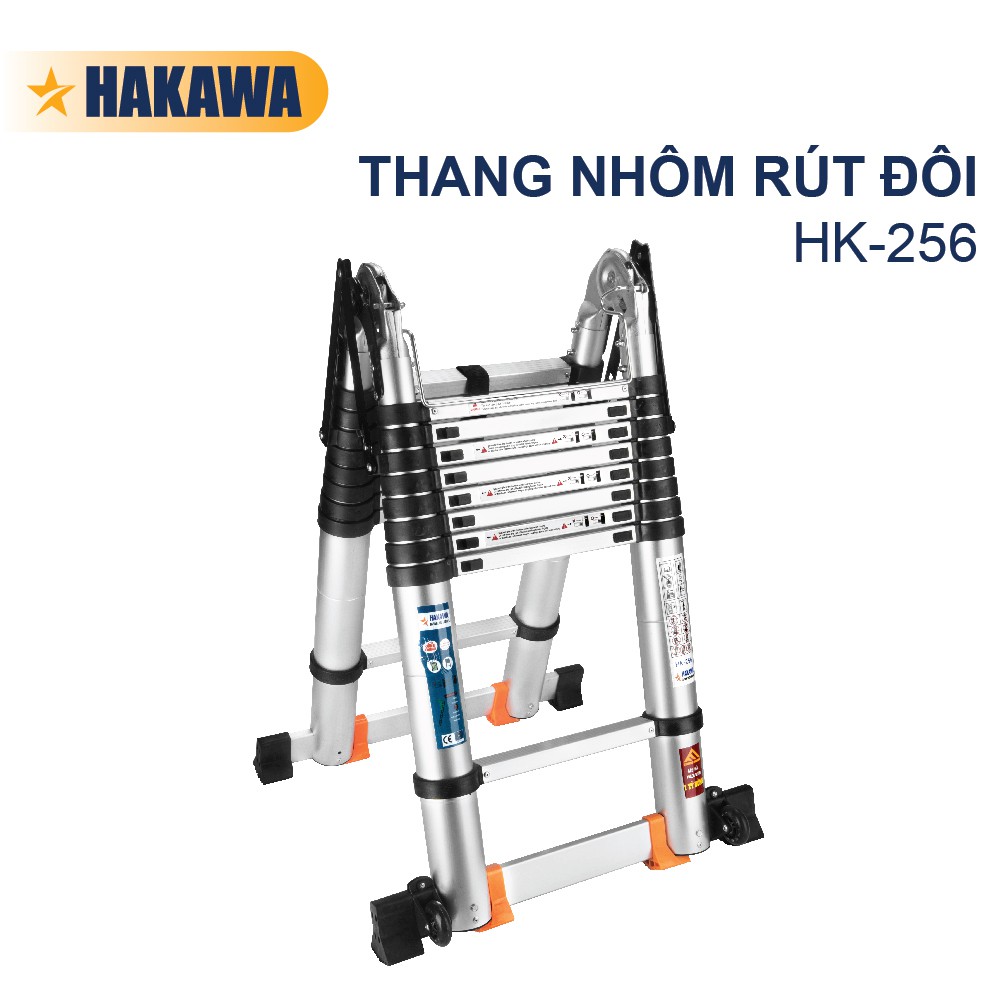 Thang nhôm rút đôi cao cấp HAKAWA - HK-256 - bảo hành chính hãng 2 năm