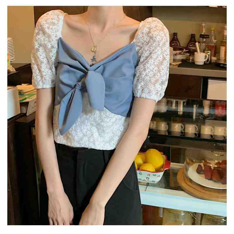 Áo Sơ Mi Phối Ren Kiểu Hàn Quốc Thời Trang Mùa Hè 2020 Cho Nữ