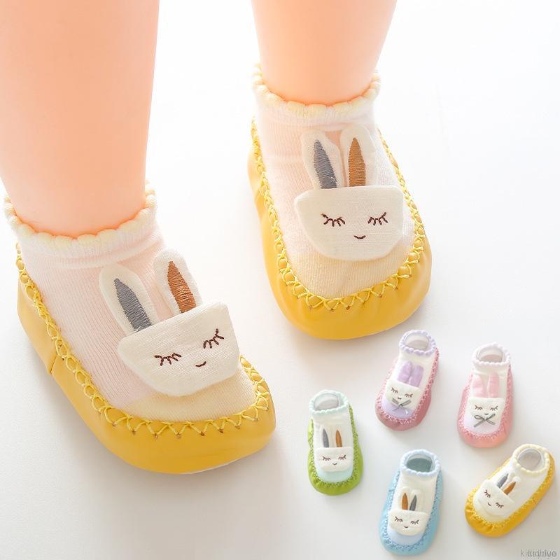 Giày cotton đế mềm chống trượt phong cách hoạt hình cho bé sơ sinh