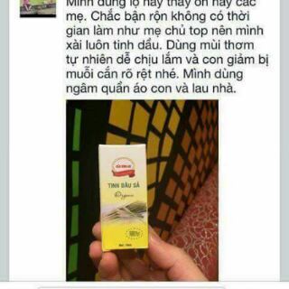 Tinh dầu sả nguyên chất Cầu Bình An 30ml
