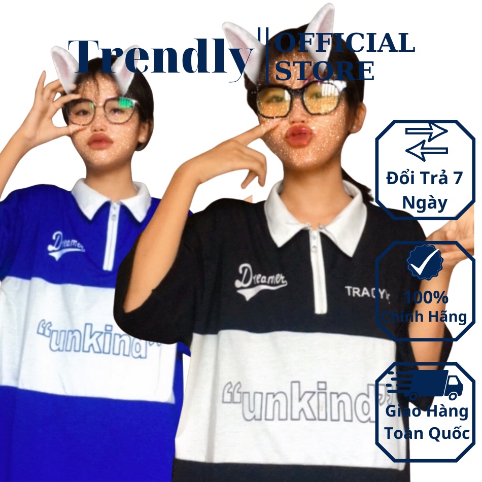 Áo Thun Nam Nữ Có Cổ Form Rộng Chất Đẹp Cá Tính Màu Đen Xanh Áo Phông Unisex Có Cổ Form Rộng Nam Nữ Màu Đen Xanh Giá Rẻ