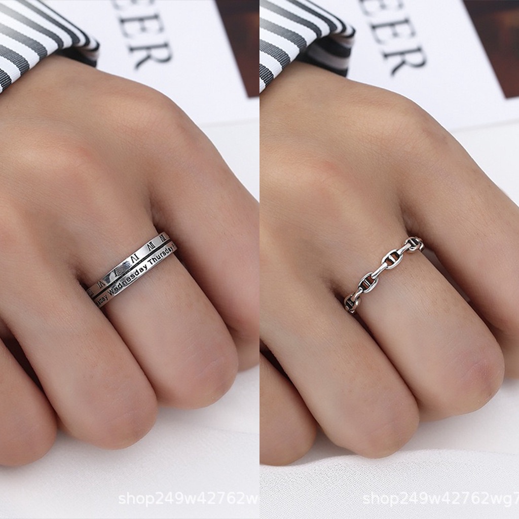 Nhẫn Nữ La Mã Phong Cách Bạc Thái Thời Trang Cổ Điển