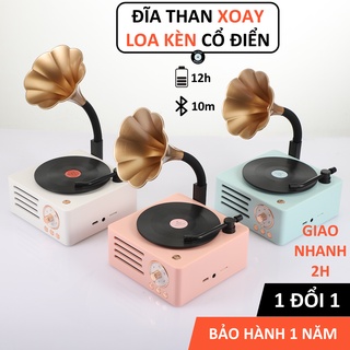 Loa Bluetooth Đĩa Than Xoay OLIVER T15 Kèn Vintage Cổ Điển Đồ Decor Phòng Ngủ Trang Trí Bàn Làm Việc