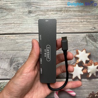 Cáp Chuyển USB Type C to HDMI + 3 USB 3.0 + SD Card Reader + TF Card Earldom W18
