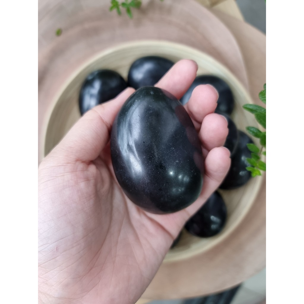 Palm,viên đá bảo vệ Black Tourmaline đá thạch anh, đá thanh tẩy,  dùng trong Tarot, Reiki, phong thủy, thiền định