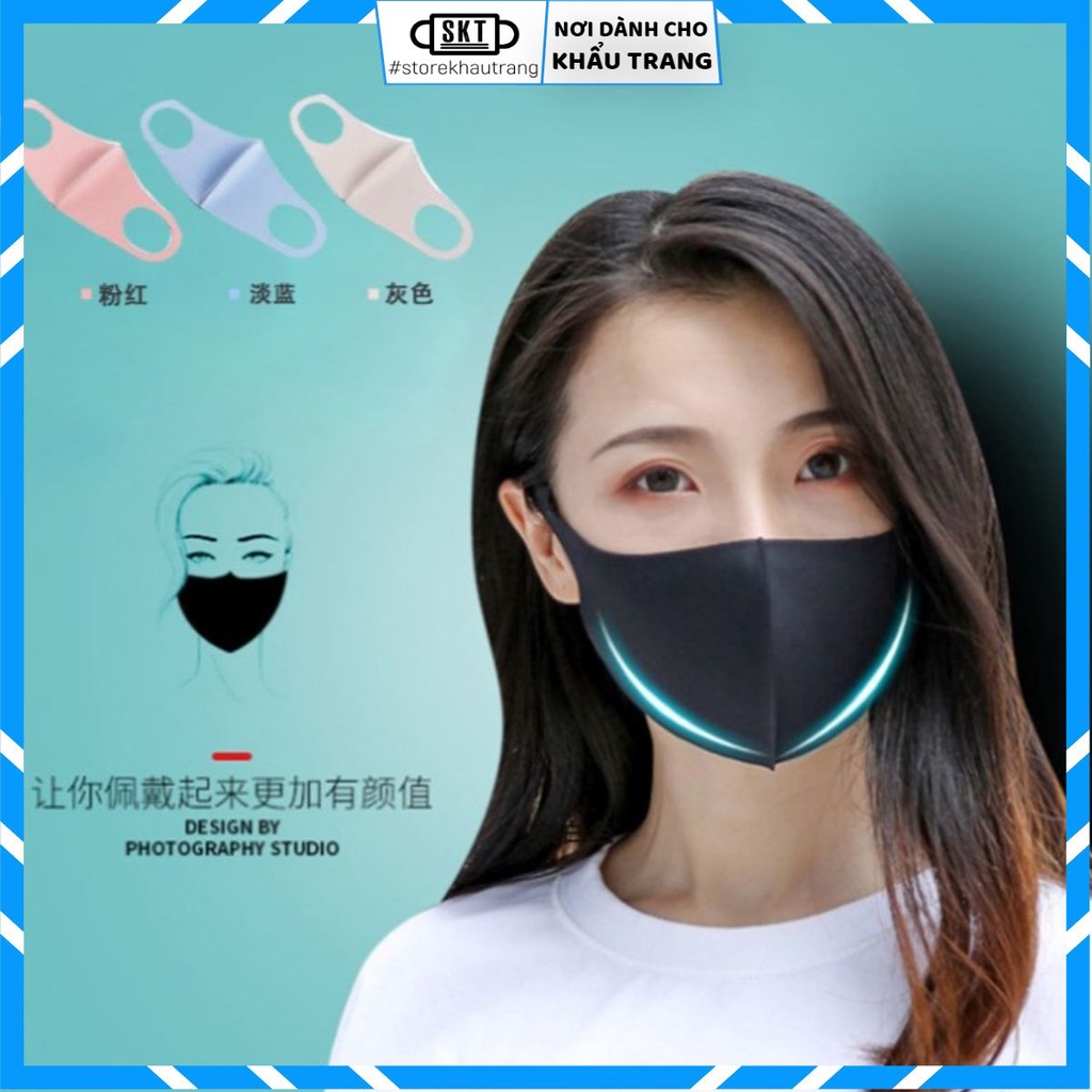 (Gói 3 Cái) Khẩu Trang Pitta Lụa lạnh ICE SILK Chống UV Mỏng Thoáng