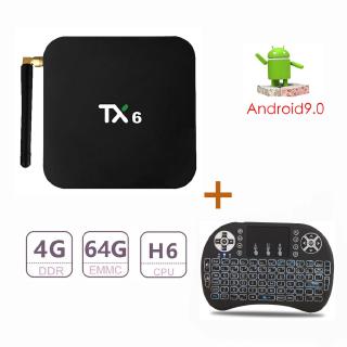 Bộ hộp TV H6 TX6 4+64G Android 9.0 BT 4.1 wifi kép + bàn phím i8