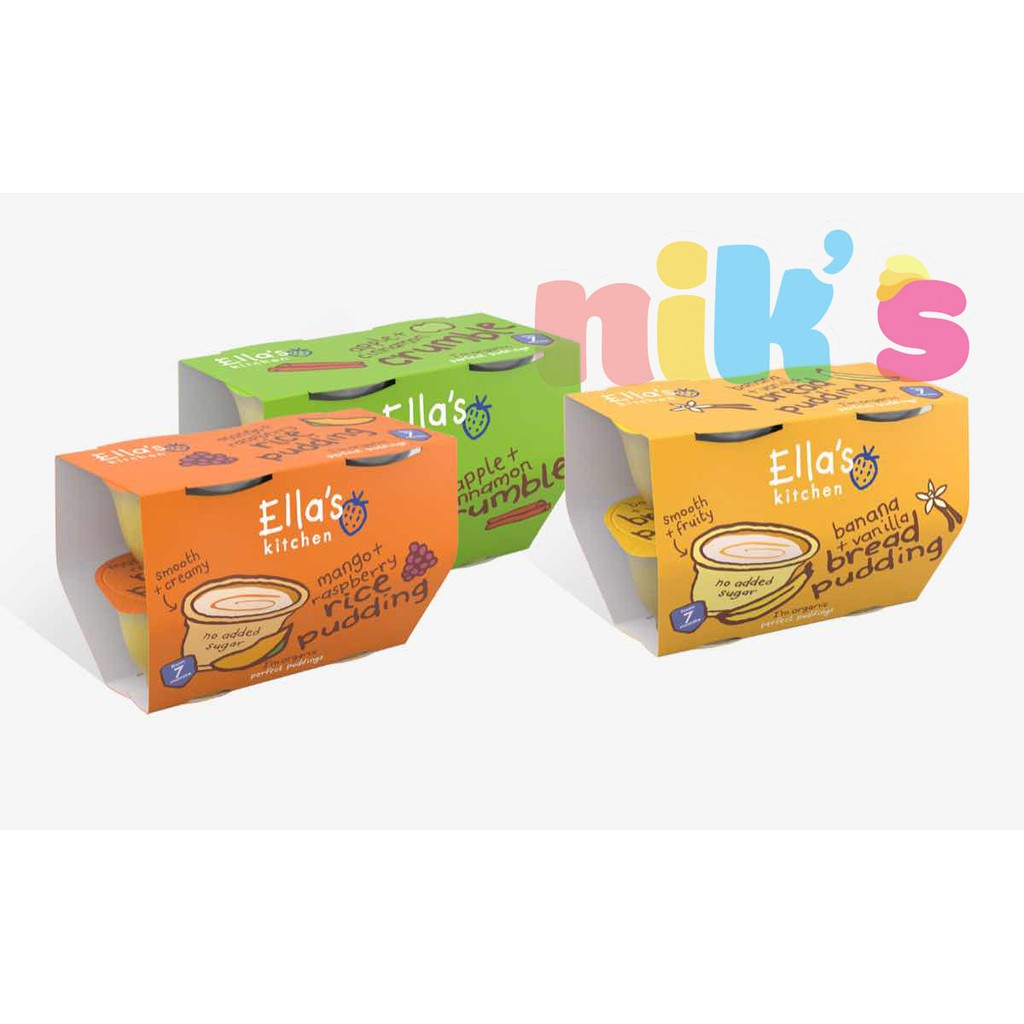 Pudding Organic Ella ’s Kitchen cho bé 7m+ (4 hộp x 80g) date 2022