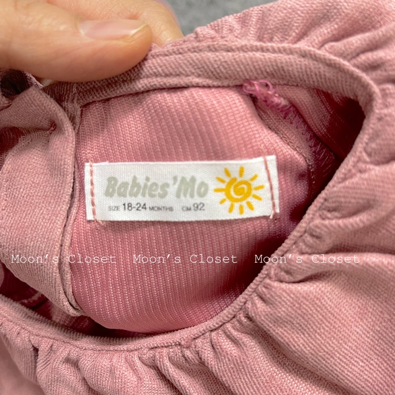 HTK- Set váy áo nhung tăm Babie Mo size 12/18m-4/5y