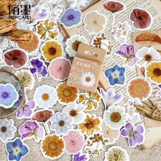 Bộ 46 sticker hình bông hoa nhiều màu dùng để trang trí nhật ký/sổ lên kế hoạch/album thủ công