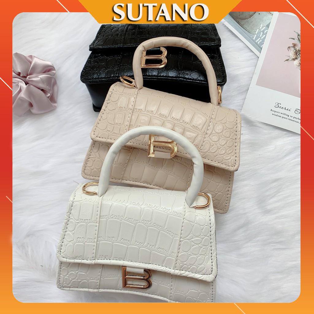 [Mã FAMAYWA2 giảm 10K đơn 50K] Túi xách đeo chéo nữ da rắn khóa chữ B sang chảnh T252 | BigBuy360 - bigbuy360.vn