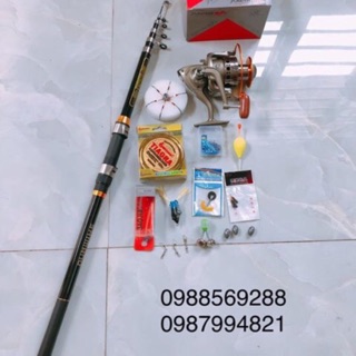 Combo bộ cần rút shimano 2,4m và máy yomoshi lc 7000 6000 5000 4000