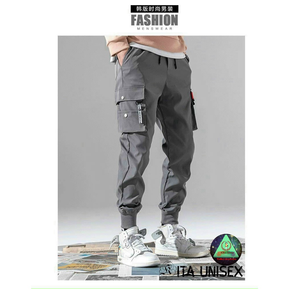 Quần JOGGER NAM NỮ 👖FREESHIP👖 Quần Túi Hộp Ulzzang sành điệu KITA UNISEX - XÁM TRƠN (Ảnh thật - Voucher 10%-20% đến 40k)