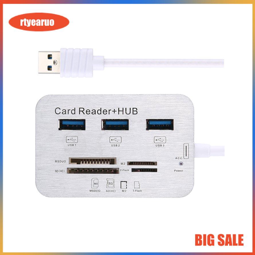 Hub USB 3.0 3 cổng thiết kế đa năng có đầu đọc thẻ