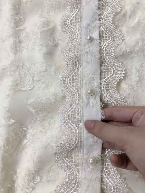 Áo sơ mi lông phối ren cổ siêu sang sale sốc