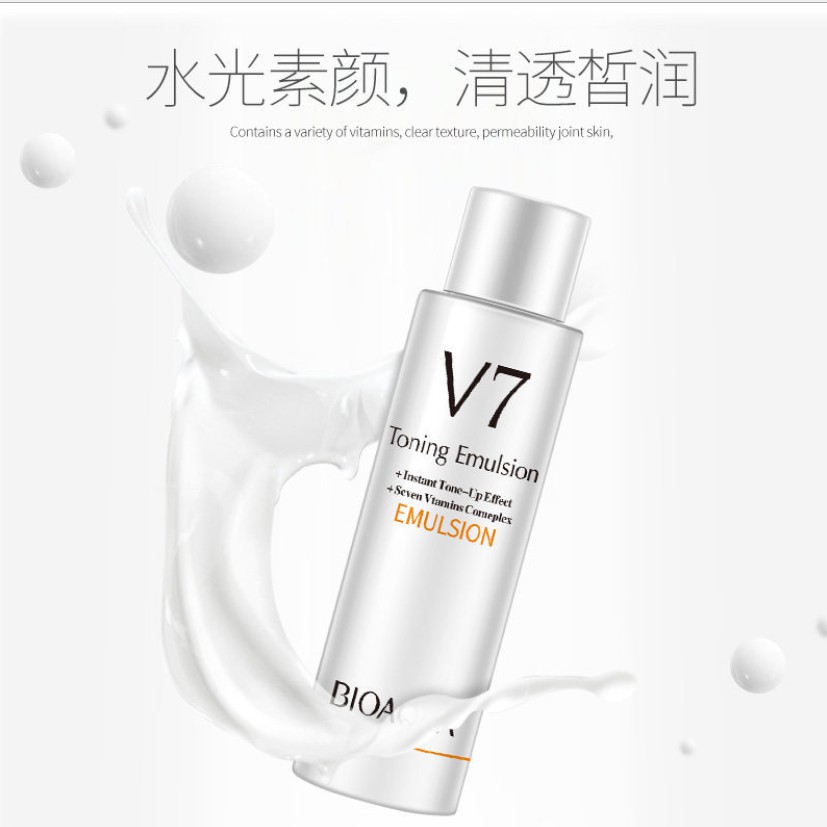 Nước hoa hồng toner và sữa dưỡng da Emulsion V7 Bioaqua