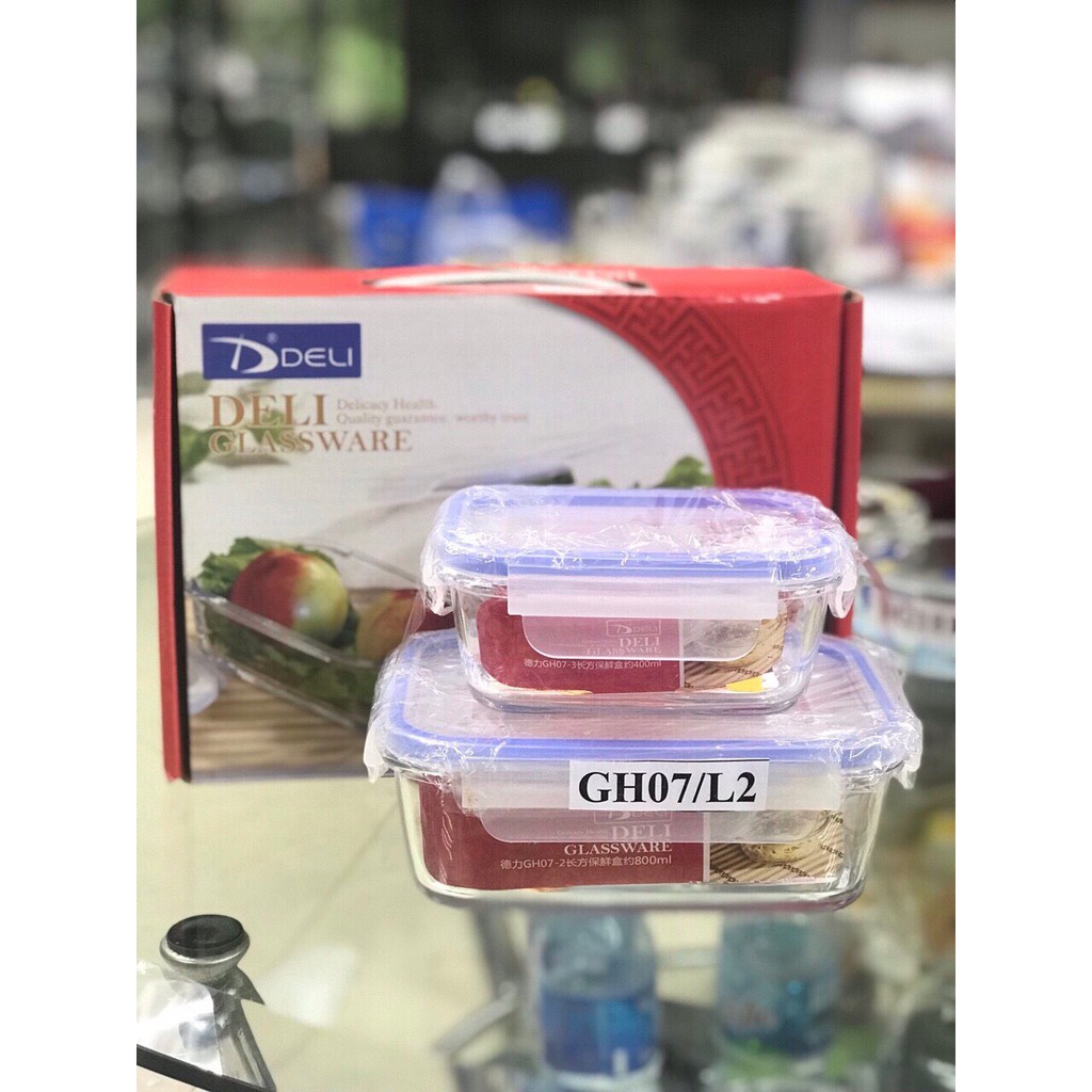 BỘ 2 HỘP THỦY TINH ĐỰNG THỨC ĂN CAO CẤP(BỘ GỒM 2 HỘP 400ML VÀ 800ML) | BigBuy360 - bigbuy360.vn