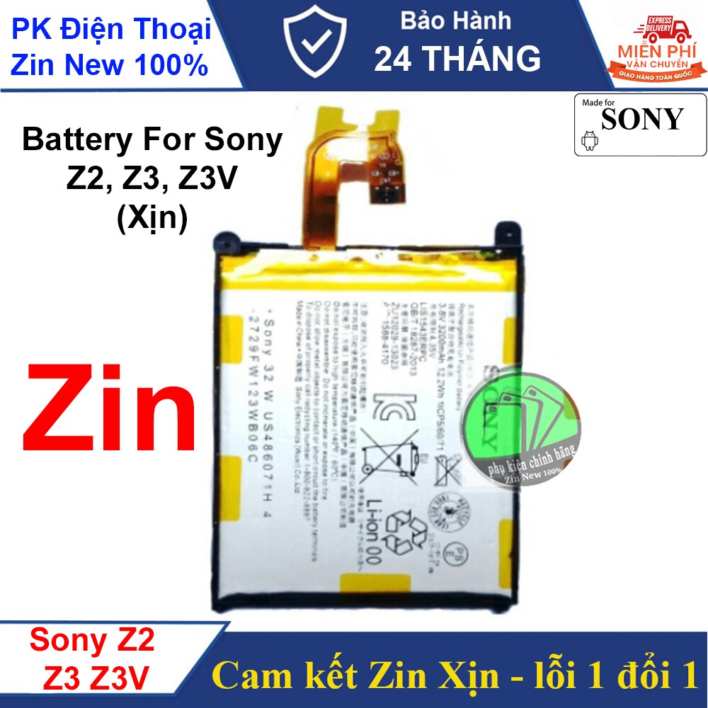 Sản phẩm chính hãng  Pin Sony Z2 , Z3, Z3v Chuẩn Chính hãng - Cam kết Zin Xịn