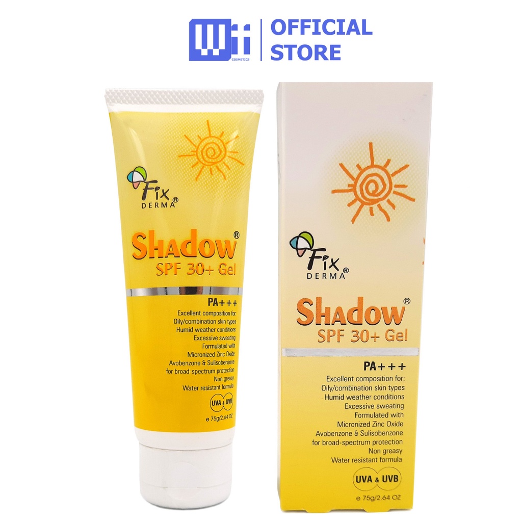 [CHÍNH HÃNG] Kem Chống Nắng Fixderma Shadow SPF 30+/SPF 50+ Gel (tuýp 75g)