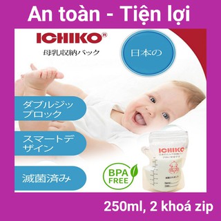 Túi trữ sữa ichiko 250ml - hộp 30 túi đã tiệt trùng
