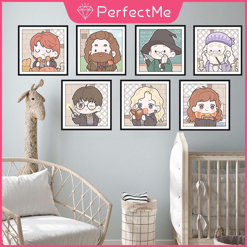 Bộ Tranh Đính Đá 5D Họa Tiết Hoạt Hình Harry Potter Độc Đáo Kích Thước 30x30cm Trang Trí Nhà Cửa DIY