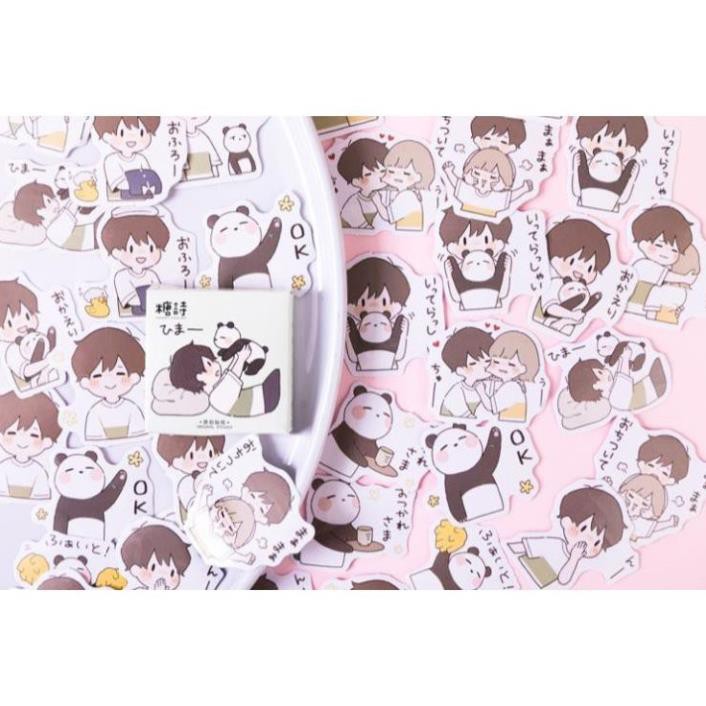 Bộ 45 Sticker Panda Dễ Thương E64