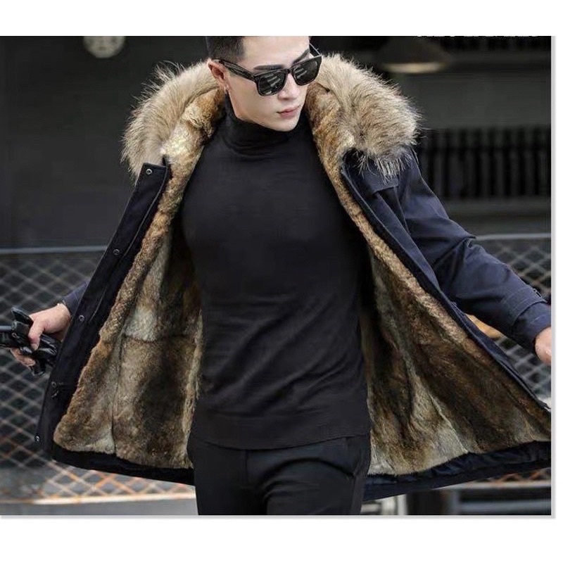 Áo khoác nam kaki lót lông