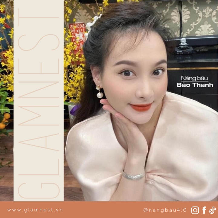 Váy Bầu Đẹp Đầm Bầu Diện Tết Thời Trang Vải Taffta Cao Cấp GLAM NEST VN004