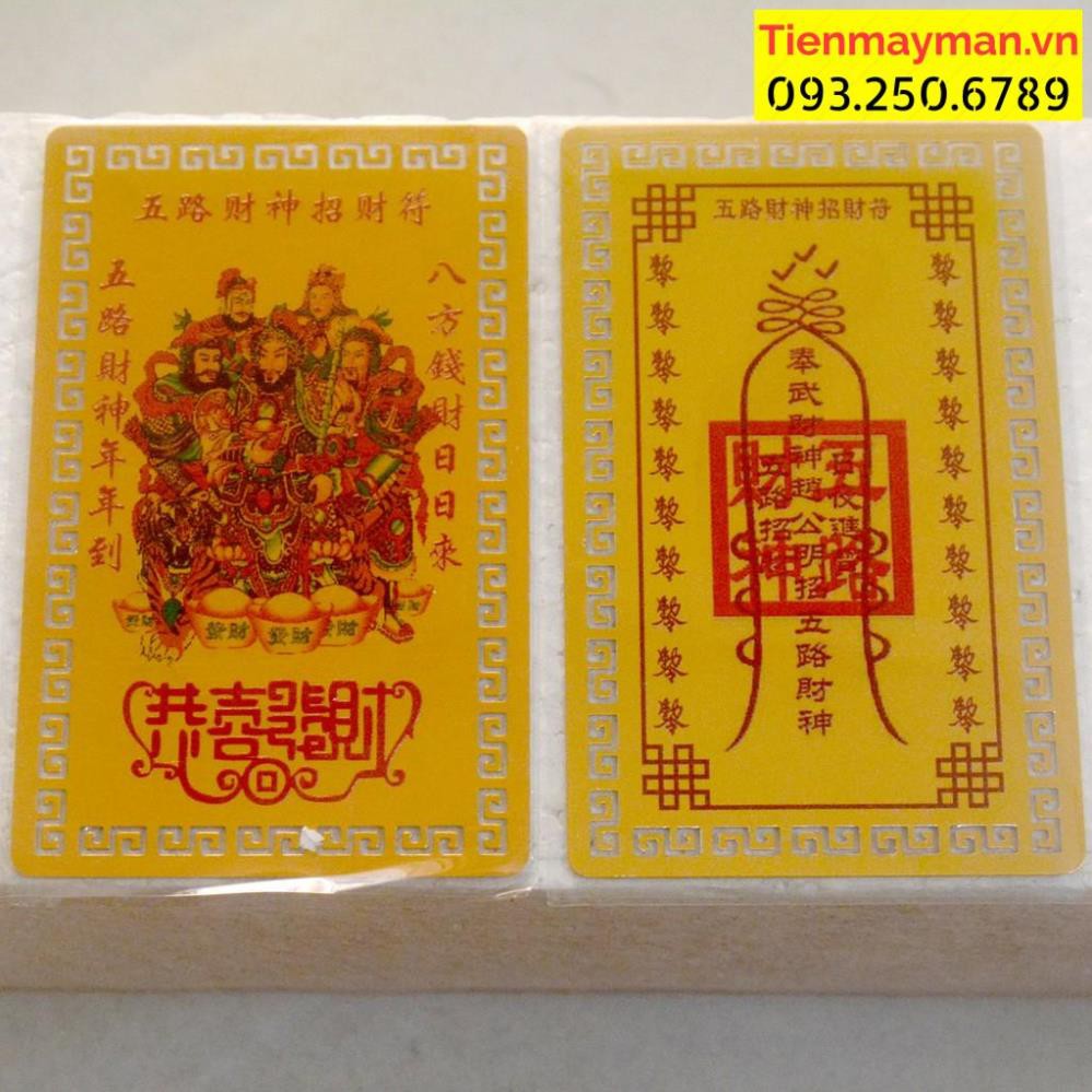 Miếng kinh chú Ngũ Lộ Thần Tài cầu tiền tài,may mắn.làm ăn phát đạt[Bằng kim loại]