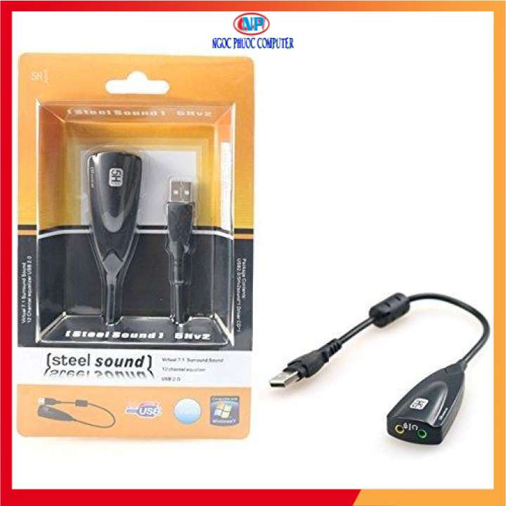 [Usb ra sound] Usb chuyển thành card âm thanh cực chất 7.1 - 5HV2 có dây có thể sử dụng cho máy tính bàn hoặc laptop