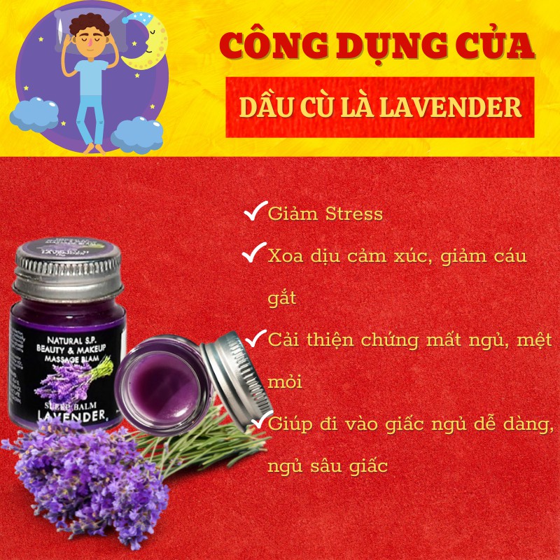 Dầu Cù Là Giúp Ngủ Ngon Giảm Stress - Dầu Cù Là Lavender Sleep Balm Thái Lan