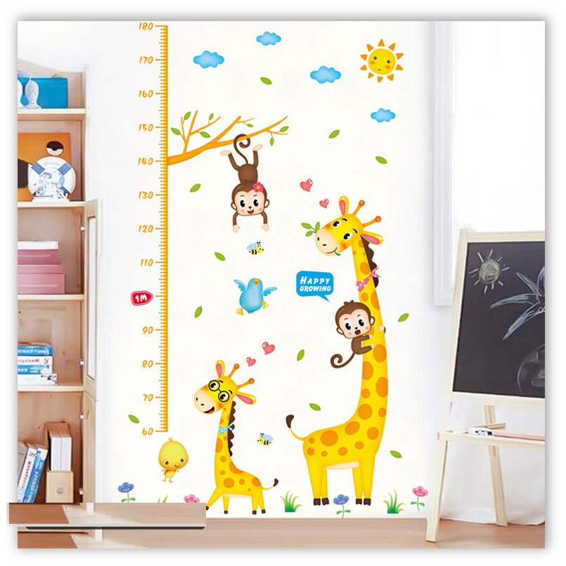 DECAL HƯƠU CAO CỔ DO CHIỀU CAO CHO BÉ