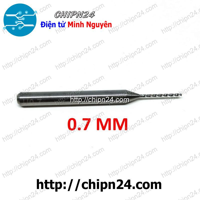 [1 CÂY] Mũi khoan mạch in CNC HỢP KIM 0.7mm (Mạch điện tử, PCB)
