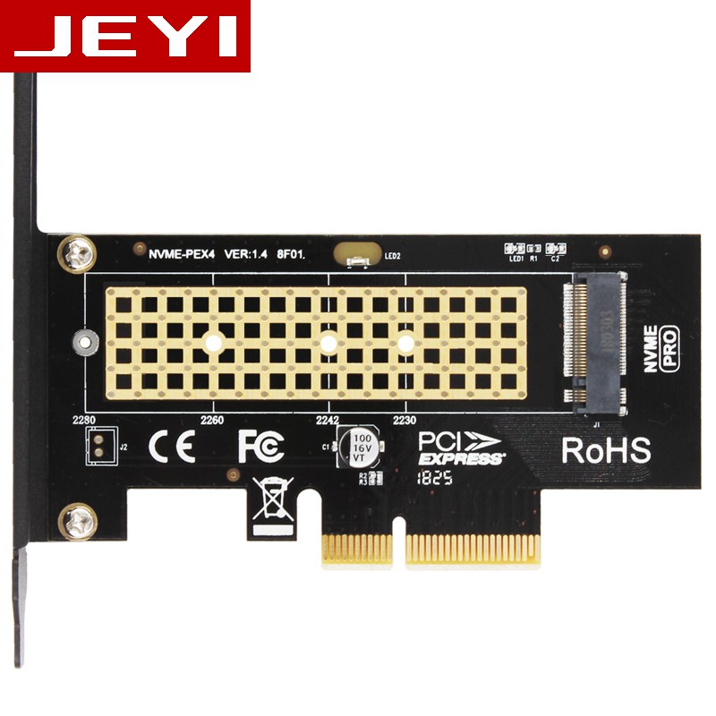 JEYI SK4 M.2 NVMe SSD NGFF to PCIE X4 Adapter M Key Interface Card Suppor PCI Express 3.0 X4 2230-2280