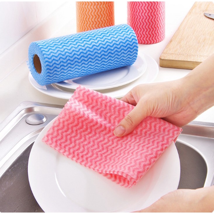 Khăn giấy vải lau nhà bếp lau bát chén đĩa đa năng bằng vải không dệt siêu thấm