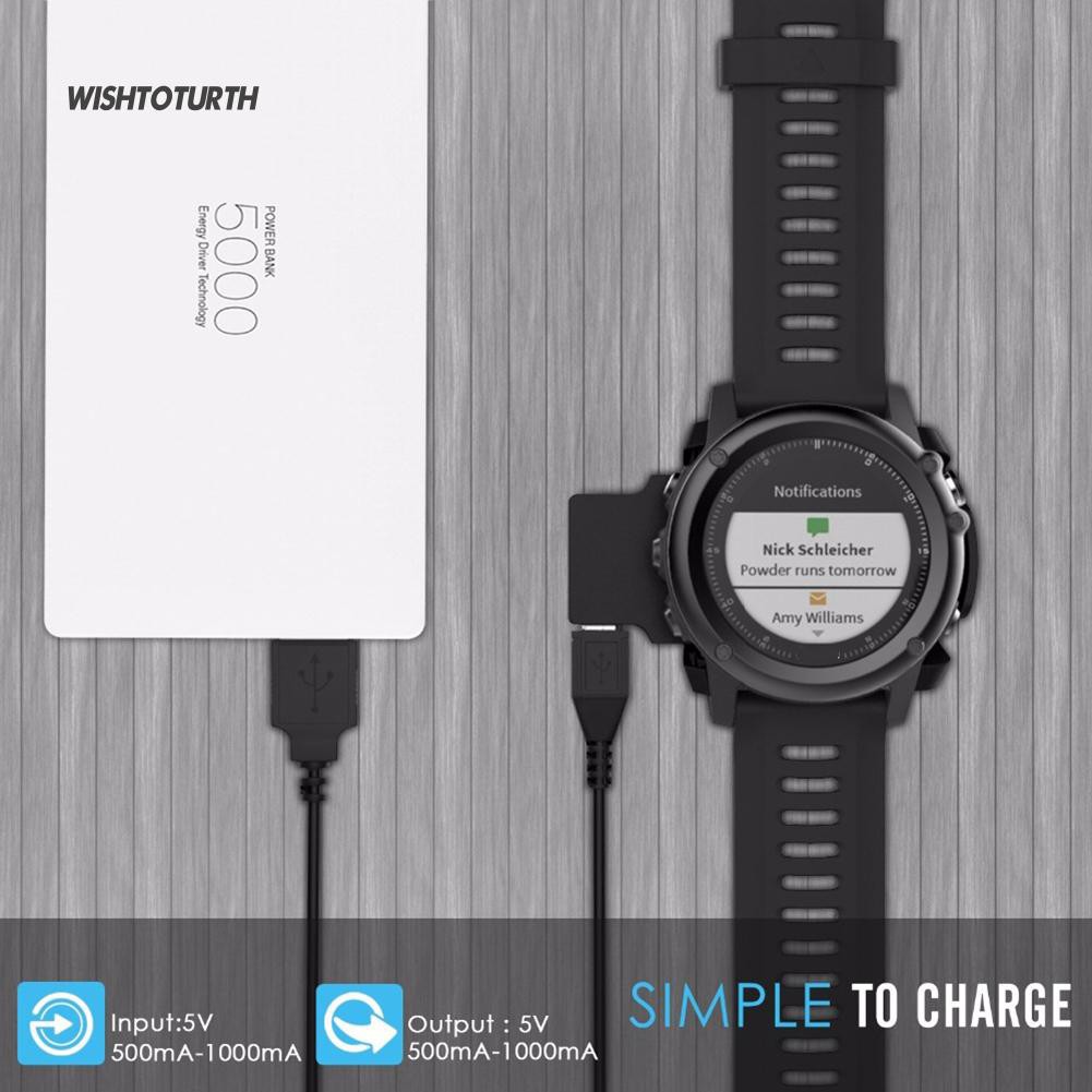 ☼Đế Sạc Có Dây USB Dài 1M Cho Đồng Hồ Garmin Fenix 3 HR Sapphire Quatix3 GPS
