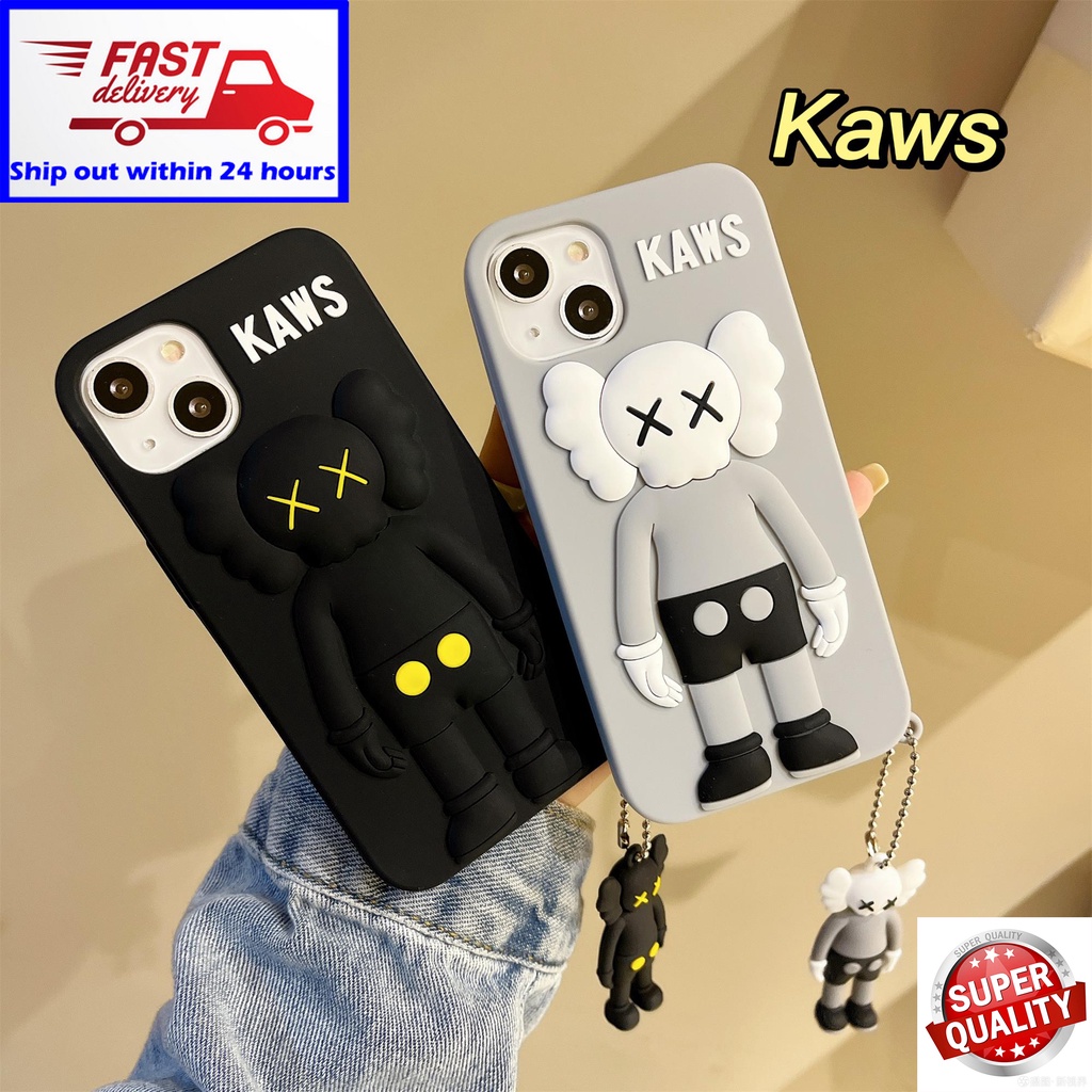 Ốp Điện Thoại Silicon Hình Kaws Có Dây Đeo Cho iPhone 13 12 11 Pro Max XR XS Max X 7 8 6 6S Plus
